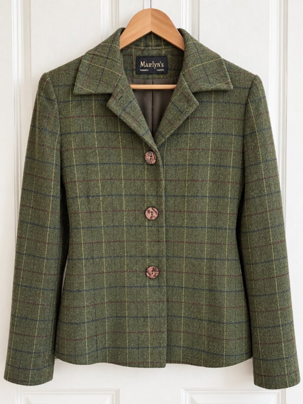 Marlyn’s Toronto Green Plaid Blazer Jacket S